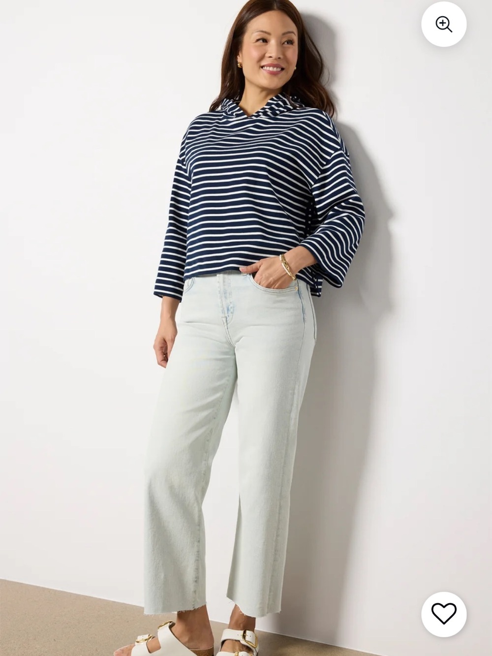 7 For All Mankind Cropped Alexa Light Blue Wide-Leg Jeans